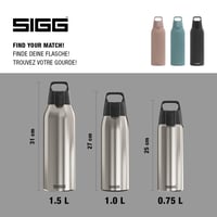 Sticlă din oțel inoxidabil Sigg Shield ONE Brushed pentru băuturi carbogazoase, etanșă, fără BPA, 1,5 L 5