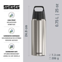 Nerezová fľaša na vodu Sigg Shield ONE Brushed na sýtené nápoje – nepriepustná, bez BPA, ľahká – strieborná – 0,75 l 2