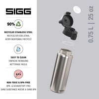 Nerezová fľaša na vodu Sigg Shield ONE Brushed na sýtené nápoje – nepriepustná, bez BPA, ľahká – strieborná – 0,75 l 3