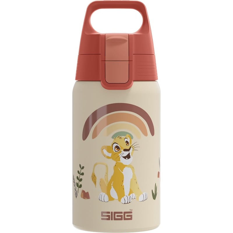 Detská nerezová fľaša SIGG Shield One Disney Leví kráľ 0,5 l – Nepriepustná, bez BPA, vhodná aj na sýtené nápoje
