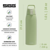 SIGG Shield ONE Eco Green rozsdamentes acél ivópalack szénsavas italokhoz - zöld - 1 L 2