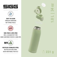 SIGG Shield ONE Eco Green rozsdamentes acél ivópalack szénsavas italokhoz - zöld - 1 L 3