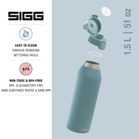 Nerezová fľaša na pitie Sigg Shield ONE Morning Blue na sýtené nápoje, nepriepustná, bez BPA, 1,5 l 3
