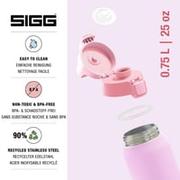 Nerezová fľaša na pitie Sigg Shield ONE Multicolor Petal na sýtené nápoje, nepriepustná, bez BPA, ružová, 750 ml 3