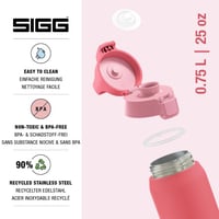 Sticlă din oțel inoxidabil Sigg Shield ONE Multicolor Ruby pentru băuturi carbogazoase, etanșă, fără BPA, roz, 0,75 L 3