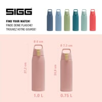 Nerezová fľaša na pitie Sigg Shield ONE Playful Peach – na sýtené nápoje – nepriepustná – bez obsahu BPA – outdoor a fitness – ružová 5