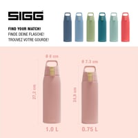 Nerezová fľaša na vodu Sigg Shield ONE Playful Peach na sýtené nápoje, nepriepustná, bez BPA, 750 ml, ružová 5