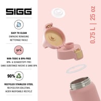 Nerezová fľaša na vodu Sigg Shield ONE Playful Peach na sýtené nápoje, nepriepustná, bez BPA, 750 ml, ružová 3