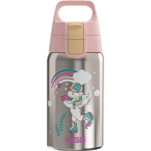 Bidon pentru copii SIGG Shield One din oțel inoxidabil, model Uni Skate, pentru băuturi carbogazoase, 0,5 L — utilizat (stare: vezi a 2-a fotografie)