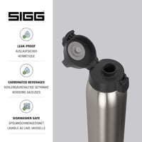Sigg Shield ONE rozsdamentes acél ivópalack 750ml szénezett italokhoz - Brushed, 1 L 2