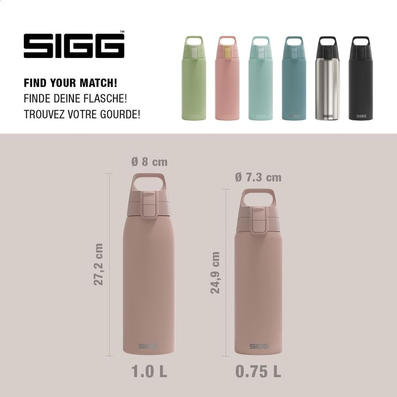 Sigg Shield ONE rozsdamentes acél ivópalack 750ml szénezett italokhoz - Dusk, 0.75 L