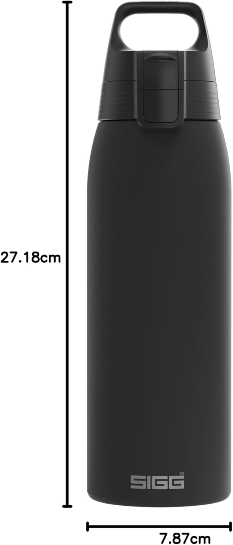 Sigg Shield ONE rozsdamentes acél ivópalack 750ml szénezett italokhoz - Black, 1 L