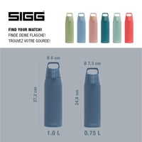 Sticlă de apă din oțel inoxidabil Sigg Shield ONE - Albastru închis - 0,75L - Pentru băuturi carbogazoase - Etanșă - Fără BPA - Outdoor și fitness 5
