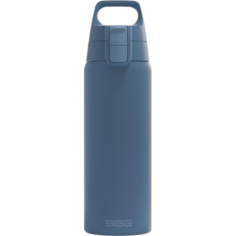 Sticlă de apă din oțel inoxidabil Sigg Shield ONE - Albastru închis - 0,75L - Pentru băuturi carbogazoase - Etanșă - Fără BPA - Outdoor și fitness