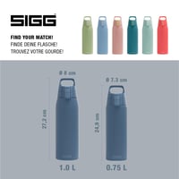 Nerezová fľaša na pitie Sigg Shield ONE - tmavomodrá - 1 l - na sýtené nápoje - nepriepustná - bez obsahu BPA - ľahká - na outdoor a fitness 5