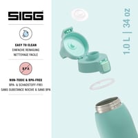Nerezová fľaša na pitie SIGG Shield ONE na sýtené nápoje - svetlomodrá - 1 l 3