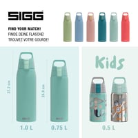 Nerezová fľaša na pitie SIGG Shield ONE na sýtené nápoje - svetlomodrá - 1 l 5