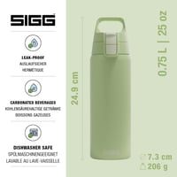 Nerezová fľaša na pitie Sigg Shield ONE na sýtené nápoje – zelená – 750 ml 2