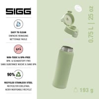Nerezová fľaša na pitie Sigg Shield ONE na sýtené nápoje – zelená – 750 ml 3