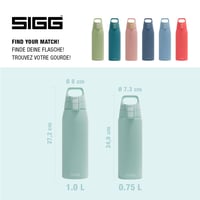 Nerezová fľaša na vodu SIGG Shield ONE, 1 l, na sýtené nápoje, nepriepustná, bez BPA — používaná (stav: pozri 2. obrázok) 7