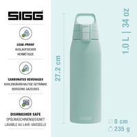 Nerezová fľaša na vodu SIGG Shield ONE, 1 l, na sýtené nápoje, nepriepustná, bez BPA — používaná (stav: pozri 2. obrázok) 4