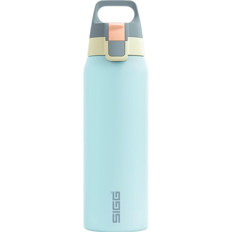 Sticlă din oțel inoxidabil Sigg Shield ONE - Multicolor Breeze - pentru băuturi carbogazoase - etanșă - fără BPA - Outdoor și Fitness - Albastru deschis - 0,75 L