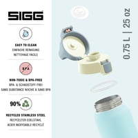 Sticlă din oțel inoxidabil Sigg Shield ONE - Multicolor Breeze - pentru băuturi carbogazoase - etanșă - fără BPA - Outdoor și Fitness - Albastru deschis - 0,75 L 3