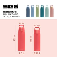Nerezová fľaša na vodu Sigg Shield ONE na sýtené nápoje, nepriepustná, bez BPA, červená, 0,75 l 5