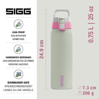 Sticlă din oțel inoxidabil Sigg Shield ONE pentru băuturi carbogazoase, etanșă, fără BPA, verde deschis, 0,75 L 2