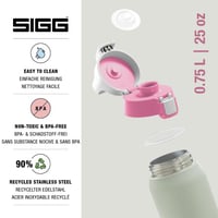 Sticlă din oțel inoxidabil Sigg Shield ONE pentru băuturi carbogazoase, etanșă, fără BPA, verde deschis, 0,75 L 3