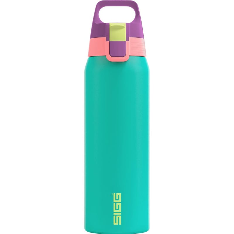 Sticlă din oțel inoxidabil Sigg Shield ONE, pentru băuturi carbogazoase, etanșă, fără BPA, turcoaz, 0,75 L