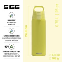 Bidon din oțel inoxidabil Sigg Shield ONE Ultra Lemon pentru băuturi carbogazoase, etanș, fără BPA, 0,75 L, galben lămâie 2