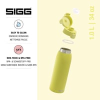 Nerezová fľaša na vodu Sigg Shield ONE Ultra Lemon na sýtené nápoje, nepriepustná, bez BPA, citrónovo žltá, 1 l 3