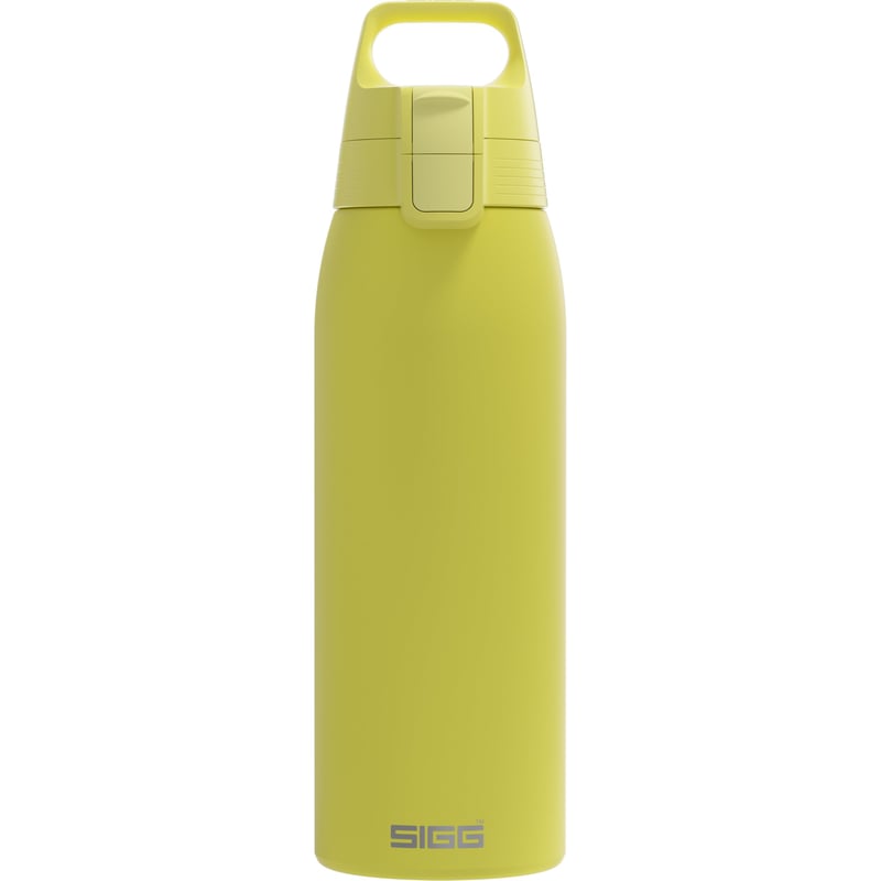 Nerezová fľaša na vodu Sigg Shield ONE Ultra Lemon na sýtené nápoje, nepriepustná, bez BPA, citrónovo žltá, 1 l