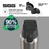 Termos izolat Sigg Shield Therm One Brushed - pentru băuturi carbogazoase - etanș - lavabil în mașina de spălat vase - fără BPA - 90% oțel inoxidabil reciclat - argintiu - 0,75L 4