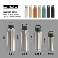 Termos izolat Sigg Shield Therm One Brushed - pentru băuturi carbogazoase - etanș - lavabil în mașina de spălat vase - fără BPA - 90% oțel inoxidabil reciclat - argintiu - 0,75L 5