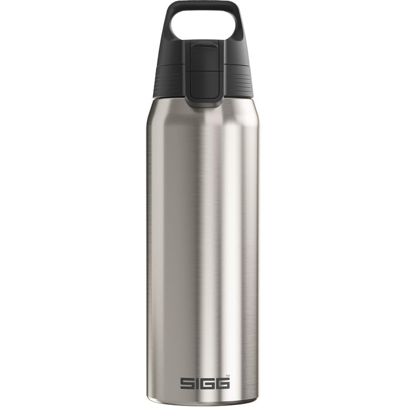 Termos izolat Sigg Shield Therm One Brushed - pentru băuturi carbogazoase - etanș - lavabil în mașina de spălat vase - fără BPA - 90% oțel inoxidabil reciclat - argintiu - 0,75L