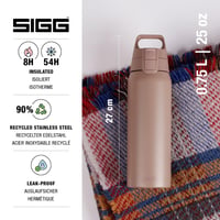 Termos izolat Sigg Shield Therm One Dusk - Gri cald - 0,75L - Pentru băuturi carbogazoase - Etanș - Lavabil în mașina de spălat vase - Fără BPA 3