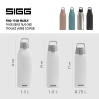 Termos izolat Sigg Shield Therm One Alb – Pentru băuturi carbogazoase – Compatibil cu mașina de spălat vase – Fără BPA – 90% oțel reciclat – 1,5 L 5