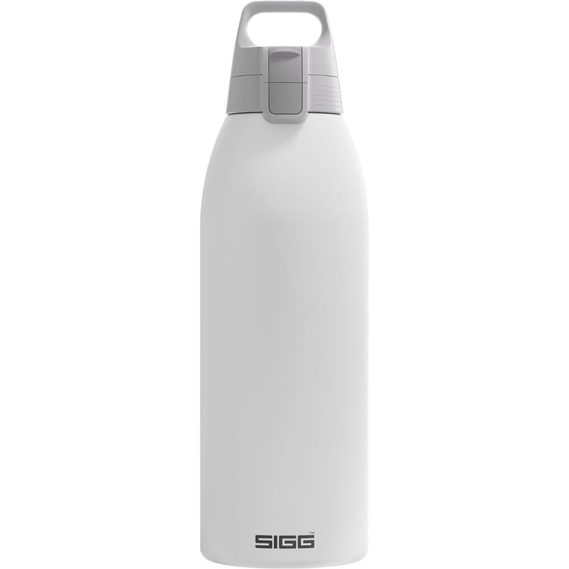 Termos izolat Sigg Shield Therm One Alb – Pentru băuturi carbogazoase – Compatibil cu mașina de spălat vase – Fără BPA – 90% oțel reciclat – 1,5 L