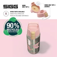 Sticlă termoizolantă pentru copii Sigg Shield Therm One Fly Away - pentru băuturi carbogazoase - etanșă - lavabilă în mașina de spălat vase - fără BPA - 90% oțel inoxidabil reciclat - model cu păsări Brushed Pink - 0,5L 4