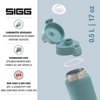 Termos izolat SIGG Shield Therm One Morning Blue - pentru băuturi carbogazoase - etanș - lavabil în mașina de spălat vase - fără BPA - 90% oțel inoxidabil reciclat - 0,5 L 3