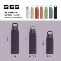 Izolovaná termoska Sigg Shield Therm One Nocturne na sýtené nápoje - tmavofialová - 1 l - nehrdzavejúca oceľ - bez BPA - vhodná do umývačky riadu 5