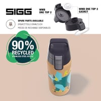 Detská termoska Sigg Shield Therm One Rawsome – na sýtené nápoje, nepriepustná, vhodná do umývačky riadu, bez BPA, 90 % recyklovanej nehrdzavejúcej ocele, pieskovo hnedá s dinosaurami, 0,5 l 4