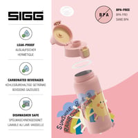 Sticlă termoizolantă pentru copii SIGG Shield Therm One Sunshine - pentru băuturi carbogazoase - etanșă - compatibilă cu mașina de spălat vase - fără BPA - 90% oțel inoxidabil reciclat - roz deschis cu soare - 0,5L 3