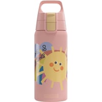 Sticlă termoizolantă pentru copii SIGG Shield Therm One Sunshine - pentru băuturi carbogazoase - etanșă - compatibilă cu mașina de spălat vase - fără BPA - 90% oțel inoxidabil reciclat - roz deschis cu soare - 0,5L 1