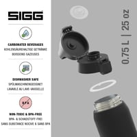 Termoska Sigg Shield Therm One - čierna - 0,75 l - na sýtené nápoje - nepriepustná - vhodná do umývačky riadu - bez BPA - 90 % recyklovaná nehrdzavejúca oceľ 3