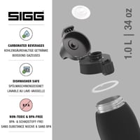 Termoska Sigg Shield Therm One - čierna - 1 l - na sýtené nápoje - nepriepustná - vhodná do umývačky riadu - bez BPA - 90 % nový stav 3