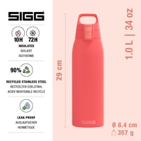 Termoska Sigg Shield Therm One Watermelon – na sýtené nápoje – nepriepustná – vhodná do umývačky riadu – bez BPA – 90 % recyklovaná nehrdzavejúca oceľ – ružová – 1 l 2
