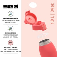 Termoska Sigg Shield Therm One Watermelon – na sýtené nápoje – nepriepustná – vhodná do umývačky riadu – bez BPA – 90 % recyklovaná nehrdzavejúca oceľ – ružová – 1 l 3